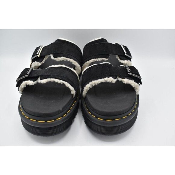 Dr Martens Mens Size 14 Myles‎ Black Suede Buckle Slide Sandals Shoes main image 6